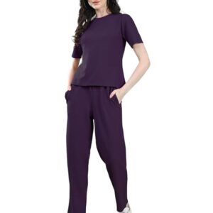 SIRIL Women's Lycra Solid Co-Ord Set