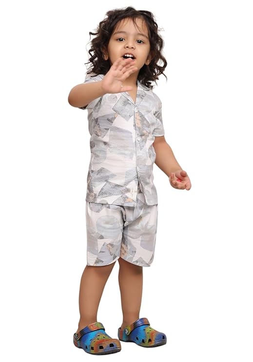 POLKA TOTS Cotton Half Sleeves Shirt With Shorts