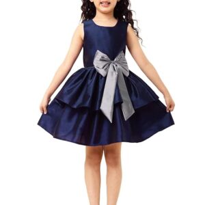 A.T.U.N. (ALL THINGS UBER NICE) Girl's Skater Knee Length Solid Round Neck Dress