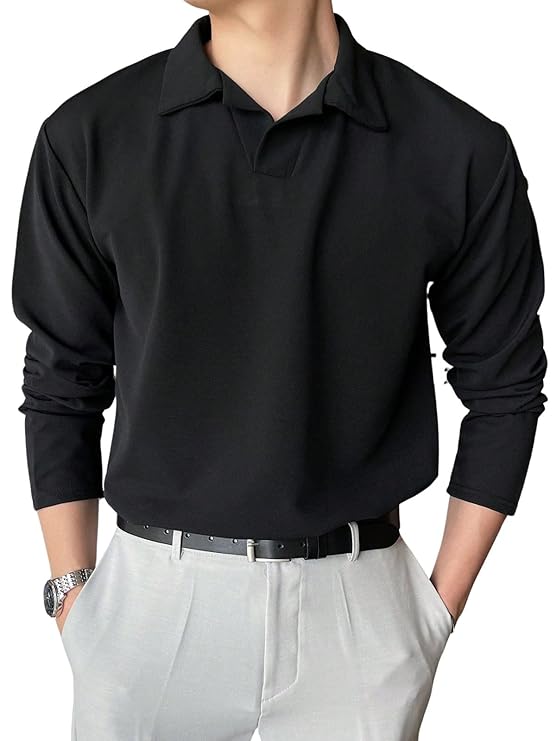 Leriya Fashion Men's Regular Fit Black Polo T-Shirt