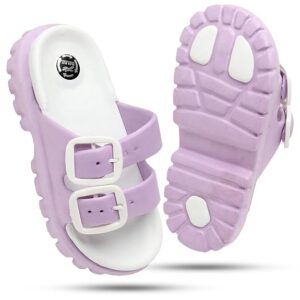 Women’s Chunky EVA Double Buckle Sliders | Lightweight Anti-Skid Sandals |