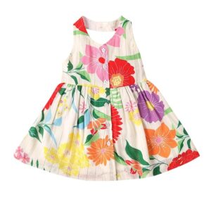 Nautinati Girls Colourful Printed Fit & Flare Cotton Dress | Age 0–3 Years