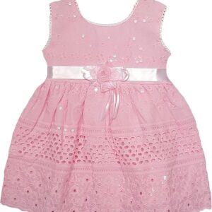 little PANDA Girls Fit & Flare Knee Length Embroidered Dress
